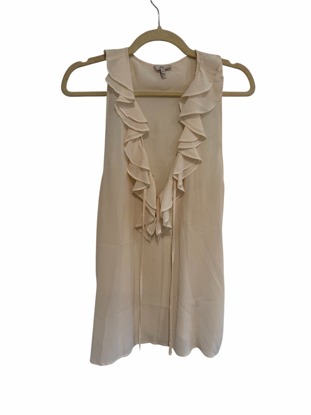 Joie Cream Ruffle V-Neck Sleeveless Camisole